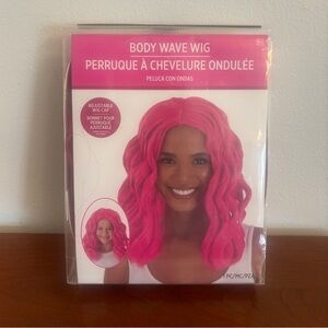 NEW! Party City Hot Pink Body Wave Wig